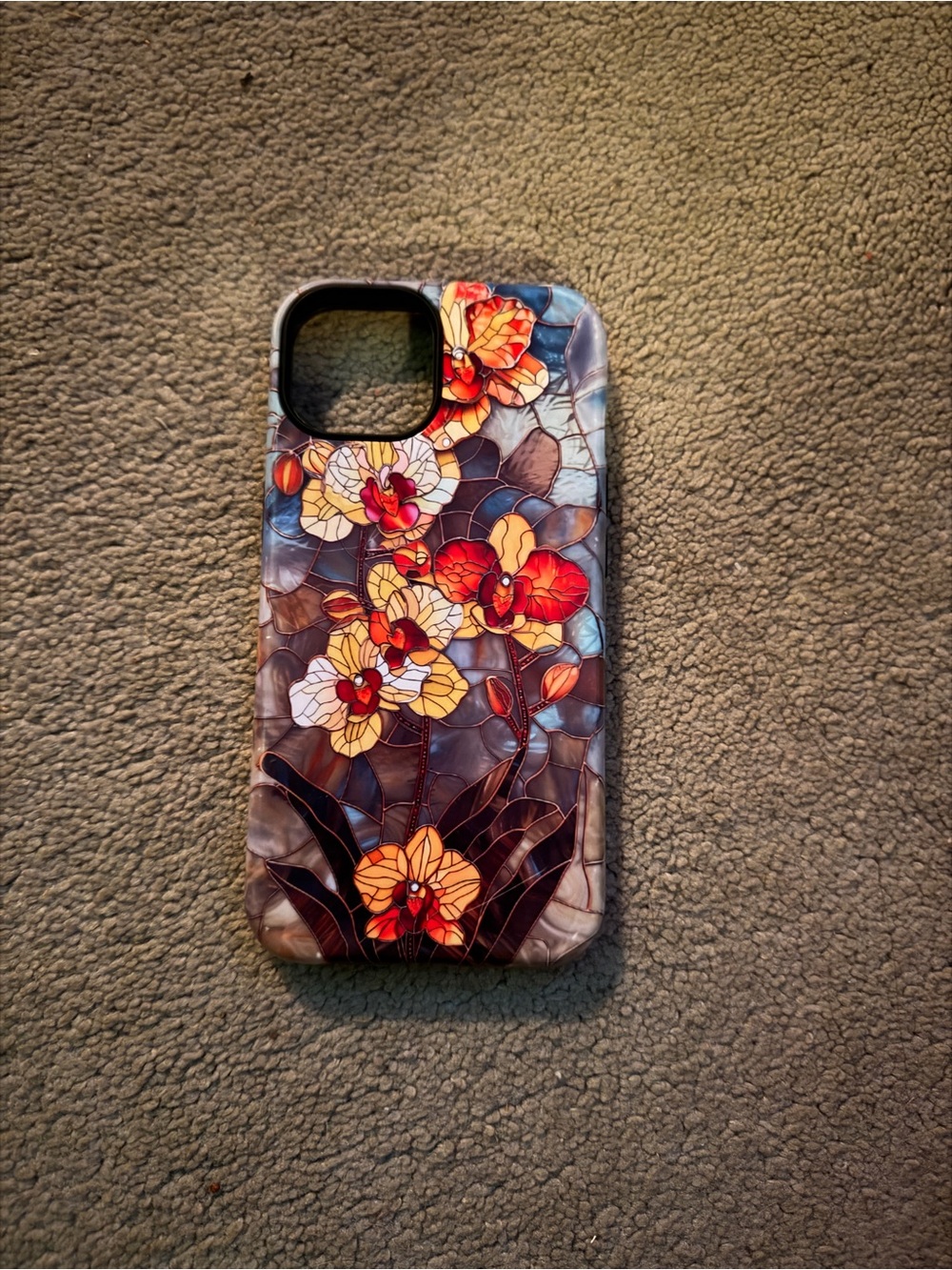 Floral Orchid Pattern Phone Case - Multicolor